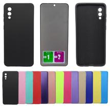 Kit Capa Aveludada Para Galaxy A02 + Pelicula Privacidade