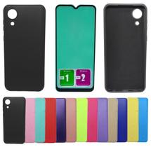 Kit Capa Aveludada Para Galaxy A03 Core + Pelicula Ceramica