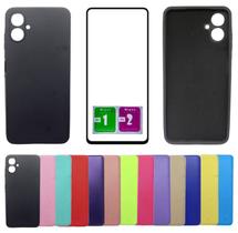 Kit Capa Aveludada Para Galaxy A06 + Pelicula Vidro 3d 9d