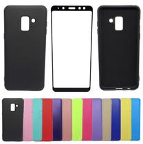 Kit Capa Aveludada Para Galaxy A8 + Pelicula Vidro 3d 9D