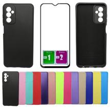 Kit Capa Aveludada Para Galaxy M13 M23 + Pelicula Vidro 3d