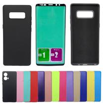 Kit Capa Aveludada Para Galaxy Note 8 + Pelicula Ceramica