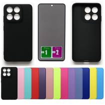 Kit Capa Aveludada Para Moto G56 + Pelicula Privacidade