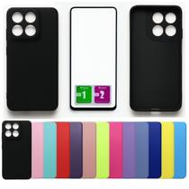Kit Capa Aveludada Para Moto G56 + Pelicula Vidro 3d 9D