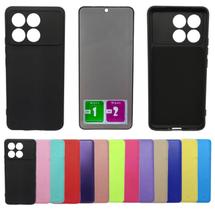 Kit Capa Aveludada Para Poco F6 Pro 5g+ Pelicula Privacidade