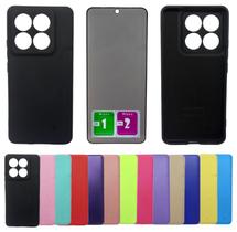 Kit Capa Aveludada Para Xiaomi 14T Pro+ Pelicula Privacidade