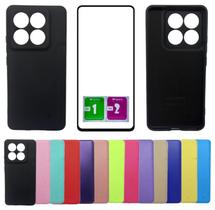 Kit Capa Aveludada Para Xiaomi 14T Pro + Pelicula Vidro 3d