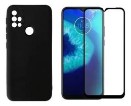 Kit Capa Aveludada + Película 3D Vidro para Moto G10 G20 G30 Kit Capa Aveludada + Película 3D Vidro para Moto G10 G20 G30