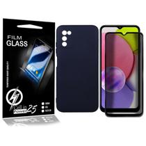 Kit Capa Aveludada + Película Privacidade Preta 3d P/ Galaxy A03S A037 6.5 - Cell In Power25