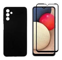 Kit Capa Aveludada Preta P/ Galaxy A13 5g + Pelicula 3d