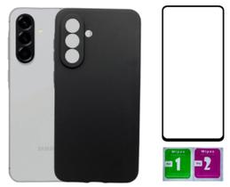 Kit Capa Aveludada Preta Para Galaxy A36 + Película 3D 9D