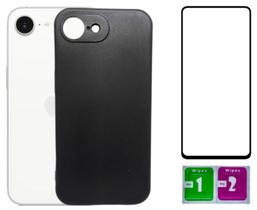 Kit Capa Aveludada Preta Para Iphone 16e + Película 3D 9D Kit Capa Aveludada Preta Para Iphone 16e + Película 3D 9D