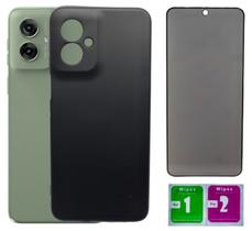 Kit Capa Aveludada Preta Para Moto G55+ Película Privacidade Kit Capa Aveludada Preta Para Moto G55+ Película Privacidade