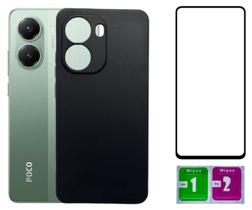 Kit Capa Aveludada Preta Para Poco X7 Pro 5g + Película 3D Kit Capa Aveludada Preta Para Poco X7 Pro 5g + Película 3D