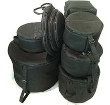 Kit Capa Bag Para Bateria 7 Peças Almofadas Extra Luxo N600 Carbon