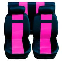 kit capa banco carro em nylon rosa p Clio 2001