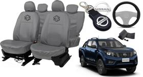 Kit Capa Banco + Volante Couro Cinza Frontier 2020-2024