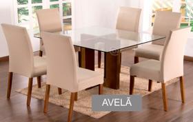 Kit capa cadeira de jantar com elástico 4 peças malha grossa