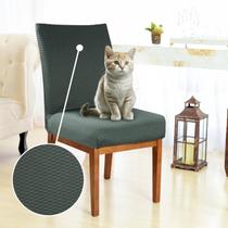 Kit Capa Cadeira Jantar 8 Pçs Matelada Tecido Duplo Verde