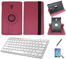Kit Capa/Can/Pel/Teclado Branco Galaxy Tab S4 - T835 10,5" 360 Pink