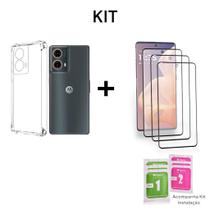 Kit Capa Capinha Anti Impacto + 3UN Películas De Cerâmica Flexível Para Moto G85