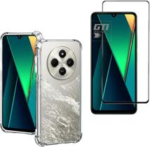 Kit Capa Capinha Anti Impacto e Película de Vidro 3D 9D Compatível Com Xiaomi Poco C75