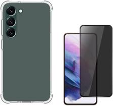 Kit Capa Capinha Anti Impacto Para Galaxy S23 Normal 5G + Película 3D Privacidade Kit Capa Capinha Anti Impacto Para Galaxy S23 Normal 5G + Película 3D Privacidade