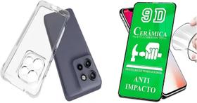 Kit Capa Capinha Anti Impacto + Película Ceramica 9D Para Motorola Moto Edge 60 Neo / Edge 50 Neo