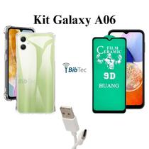 Kit Capa Capinha Anti Impacto + Película de Cerâmica + Cabo UBS Tipo C Para Samsung Galaxy A06