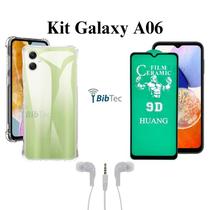 Kit Capa Capinha Anti Impacto + Película de Cerâmica + Fone de Ouvido Para Samsung Galaxy A06 Kit Capa Capinha Anti Impacto + Película de Cerâmica + Fone de Ouvido Para Samsung Galaxy A06