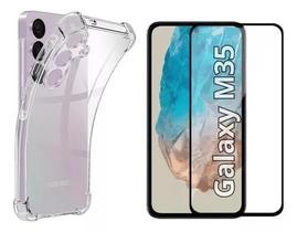 Kit Capa Capinha Anti Impacto Transparente + Película 3D de Vidro Para Samsung Galaxy M35 5G