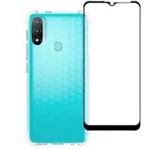 Kit Capa Capinha Anti Shock Compatível Moto E20 + Película Vidro 3D