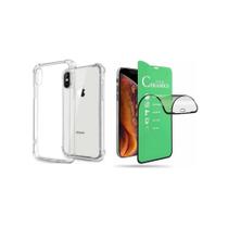 Kit Capa Capinha Case Anti Impacto + Película 3D Cerâmica Flexível compatível com Iphone Xs Max 6.5 Pol.