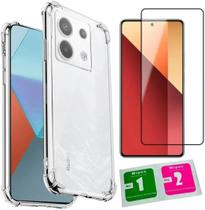 Kit Capa Capinha Case Anti Impacto Transparente e Película De Vidro 3D 9D Para Xiaomi Redmi Note 13 4G Kit Capa Capinha Case Anti Impacto Transparente e Película De Vidro 3D 9D Para Xiaomi Redmi Note 13 4G