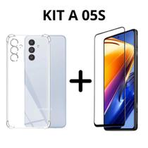 Kit Capa Capinha case Para Samsung Galaxy A05S Case Anti Impacto Transparente + Película De Vidro