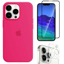 Kit Capa Capinha Case + Película 3D Tela + Película de Câmera Compatível Com iPhone 13 Pro Max