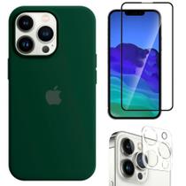 Kit Capa Capinha Case + Película 3D Tela + Película de Camerâ Compatível Com iPhone 13 Pro