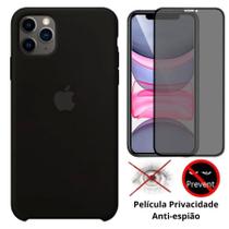 Kit Capa Capinha Case + Película Privacidade 3D Tela Compatível Com iPhone 11 Pro Max - Premium
