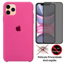 Kit Capa Capinha Case + Película Privacidade 3D Tela Compatível Com iPhone 11 Pro Max