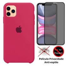 Kit Capa Capinha Case + Película Privacidade 3D Tela Compatível Com iPhone 11 Pro Max