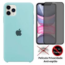 Kit Capa Capinha Case + Película Privacidade 3D Tela Compatível Com iPhone 11 Pro Max - Premium