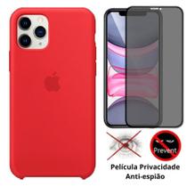 Kit Capa Capinha Case + Película Privacidade 3D Tela Compatível Com iPhone 11 Pro Max