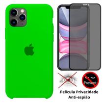 Kit Capa Capinha Case + Película Privacidade 3D Tela Compatível Com iPhone 11 Pro - Premium