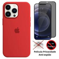 Kit Capa Capinha Case + Película Privacidade 3D Tela Compatível Com iPhone 12 / 12 Pro - Premium