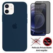 Kit Capa Capinha Case + Película Privacidade 3D Tela Compatível Com iPhone 12 Mini