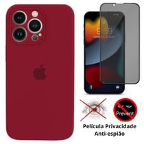 Kit Capa Capinha Case + Película Privacidade 3D Tela Compatível Com iPhone 13 Pro Max