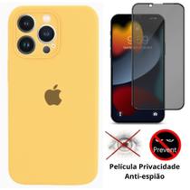 Kit Capa Capinha Case + Película Privacidade 3D Tela Compatível Com iPhone 13 Pro Max