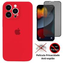 Kit Capa Capinha Case + Película Privacidade 3D Tela Compatível Com iPhone 13 Pro - Premium