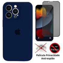 Kit Capa Capinha Case + Película Privacidade 3D Tela Compatível Com iPhone 13 Pro - Premium