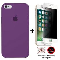 Kit Capa Capinha Case + Película Privacidade 3d Tela Compatível Com iPhone 6 Plus / 6s Plus - Premium